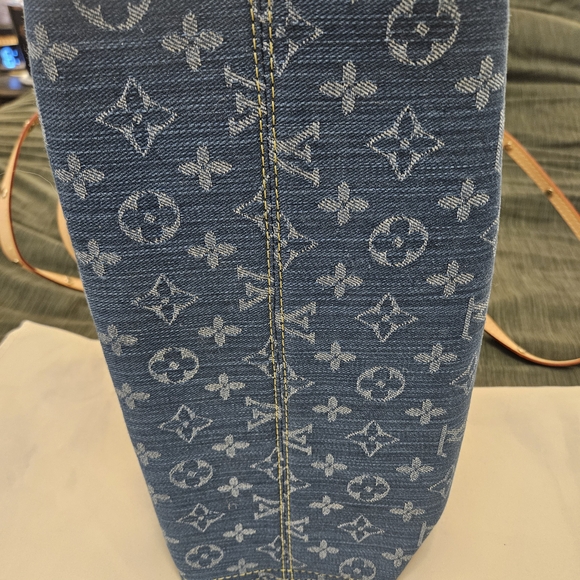 MM Blue Monogram Denim Tote - Picture 7 of 8
